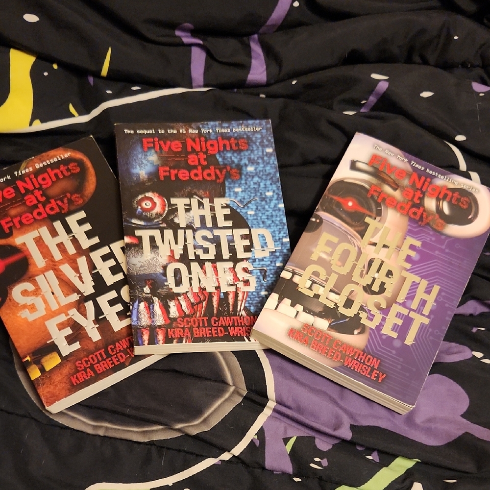 Five Nights at Freddy's Paperback Book Set - Black, Purple, Blue Covers